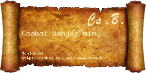 Csabai Benjámin névjegykártya