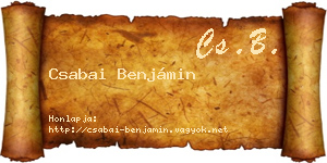 Csabai Benjámin névjegykártya