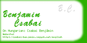 benjamin csabai business card